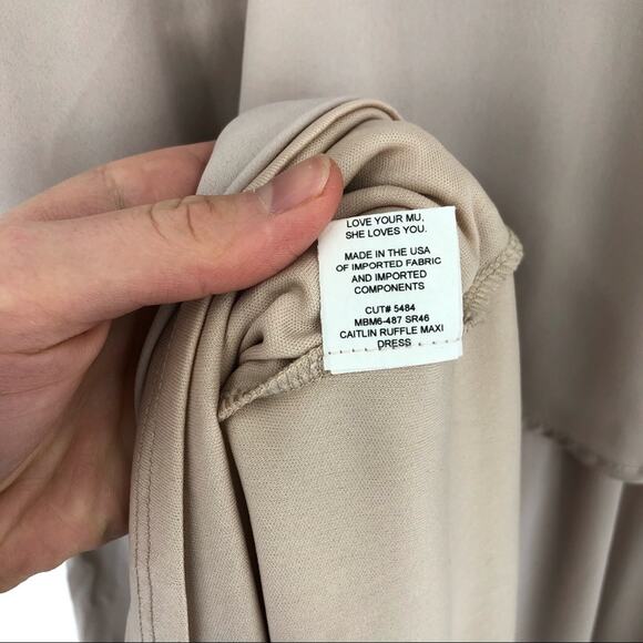 NWT SHOW ME YOUR MUMU Caitlin Ruffle Maxi Dress Show Me The Ring L - Picture 7 of 11